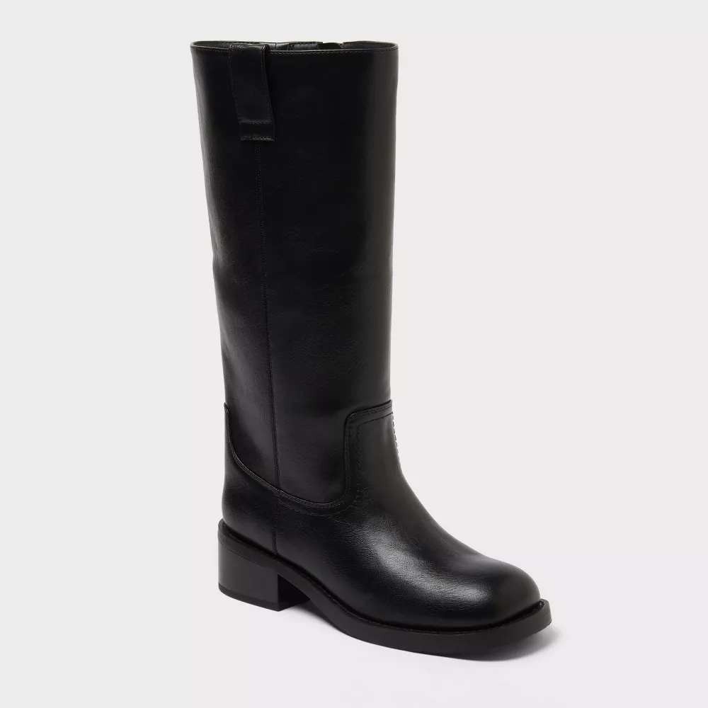Universal Thread Womens Mai Tall Boots Black Size 6.5 Block Heel Knee High